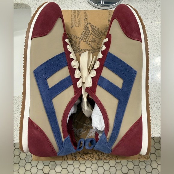 NIB Free People Red/Blue/Beige Women's Ace’s Tennis Shoe size 8.5 - Picture 6 of 9
